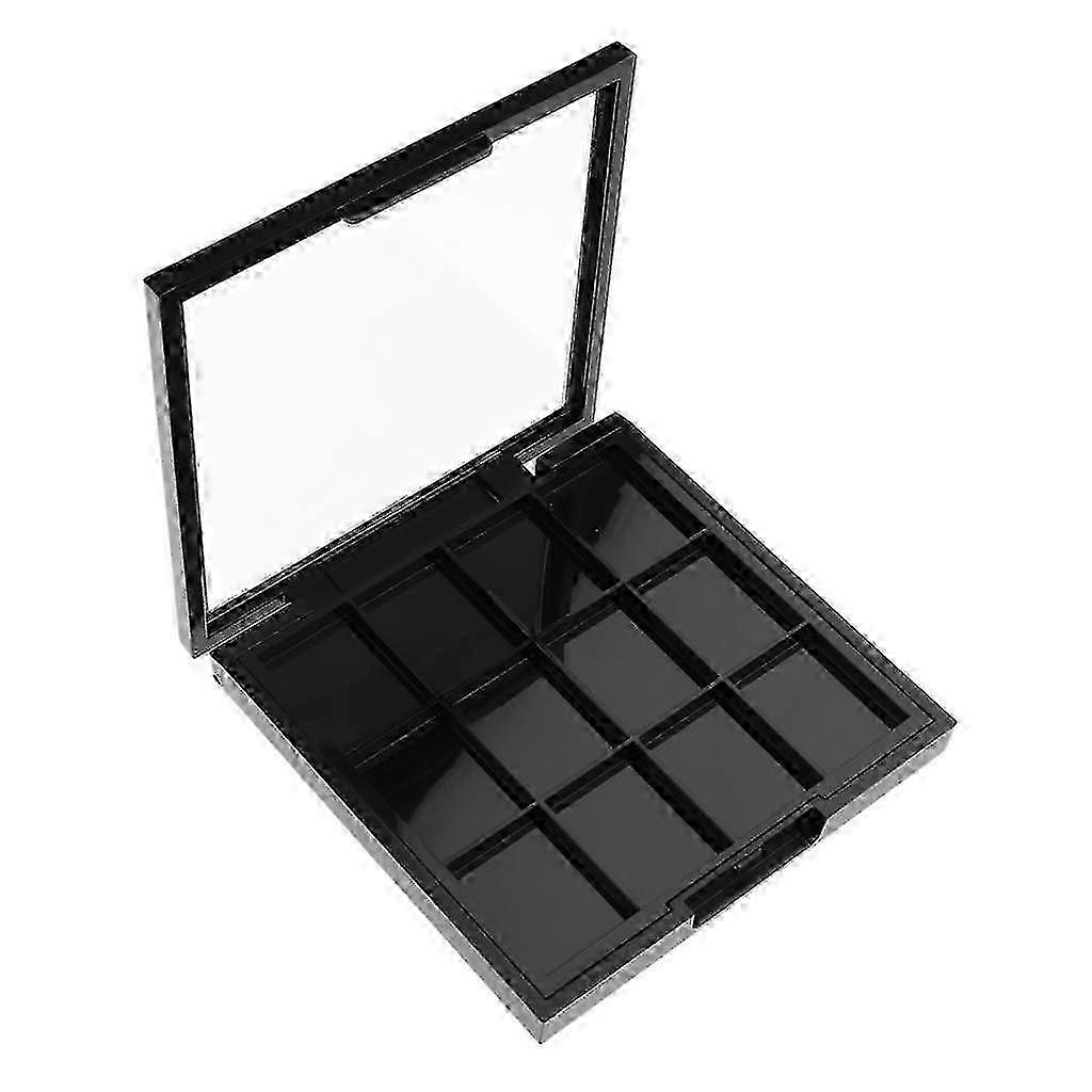 2025 Empty Magnetic 12 Pan Makeup Palette with Clear Top for Eyeshadow Blush Lipstick DIY Refillable Cosmetic Case