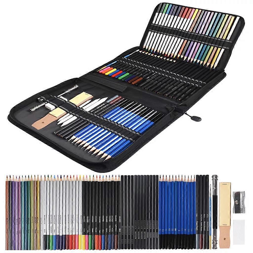 72pcs Drawing Sketch Pencils Set Charcoal Pencil Eraser Art Craft Painting Sketching Kit for Student Artist Beginners