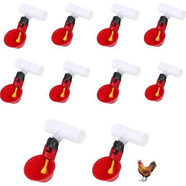 Chicken Water Cup, Automatic Drinker, 1/2 Inch Inlet, Pack of 10, Poultry Drinking Cups For Chicken Quail Pigeon