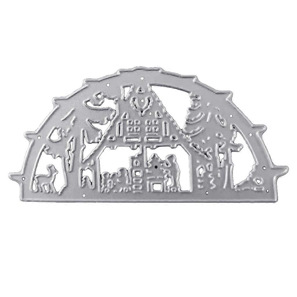 Vánoční dům Kovové řezací razítka Šablona DIY Scrapbooking Album Papírová karta Šablona Forma Ražná dekorace Vícebarevná