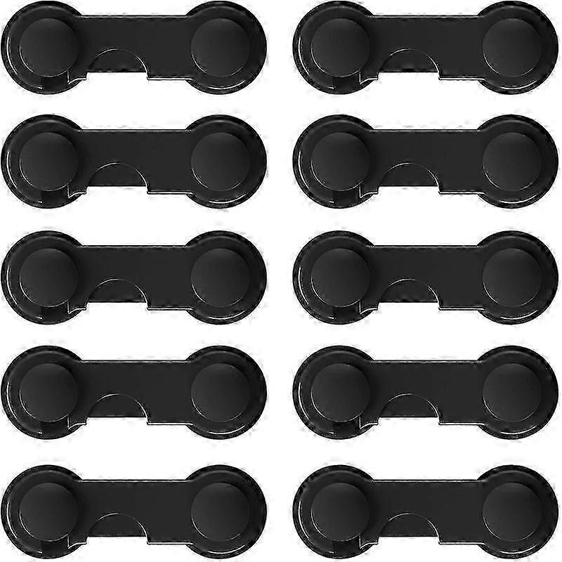 引き出し、ワードローブ、キャビネット、冷蔵庫のチャイルドセーフティロック - 10個ブラック