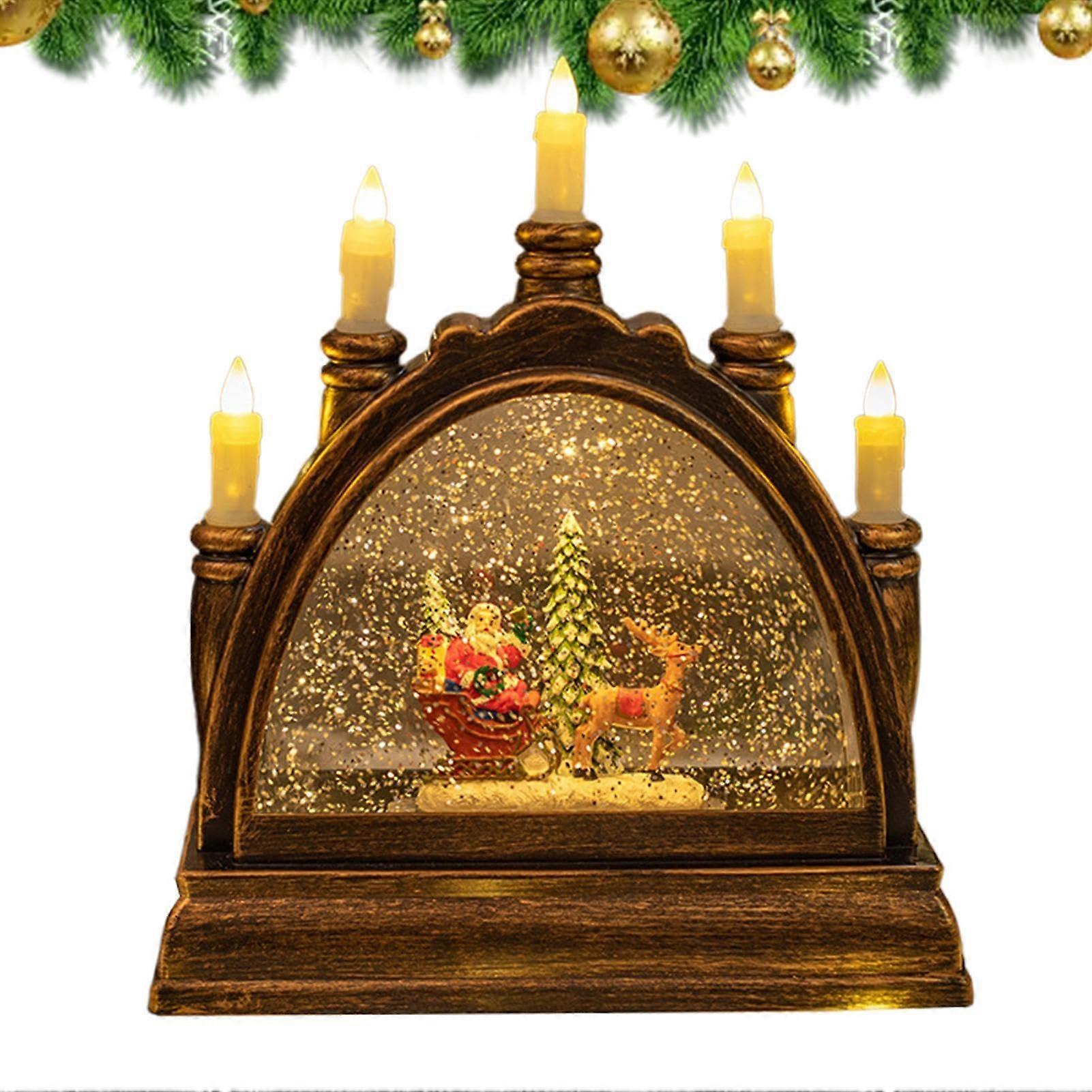 Christmas snow globe, illuminated, winter scene, LED with glitter, great decoration