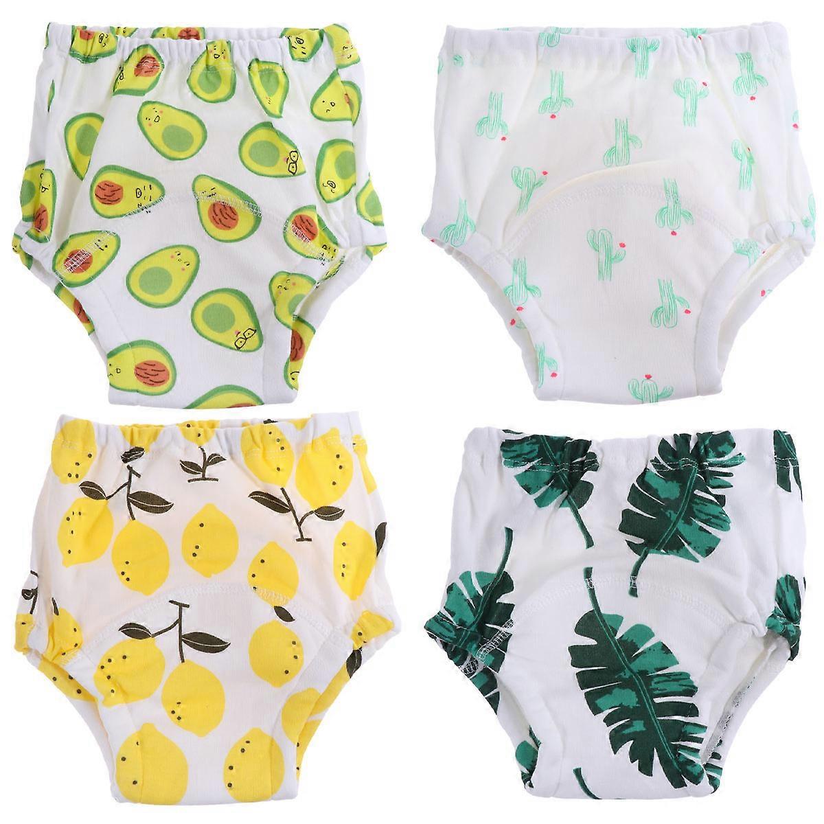 4pcs Reusable Potty Training Pants for Boys and Girls – Comfortable Gauze Underwear with Cartoon Design for Outdoor Use and Habit Practice