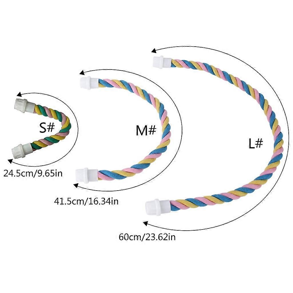 Adjustable Parrot Cage Stand Climbing Cotton Rope Chewing Swing Toy Durable