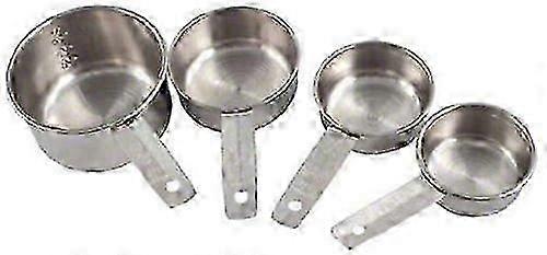 Stainless Steel Measuring Cup Set with Flat Handles, Includes 4 Essential Kitchen Tools for Precise Cooking