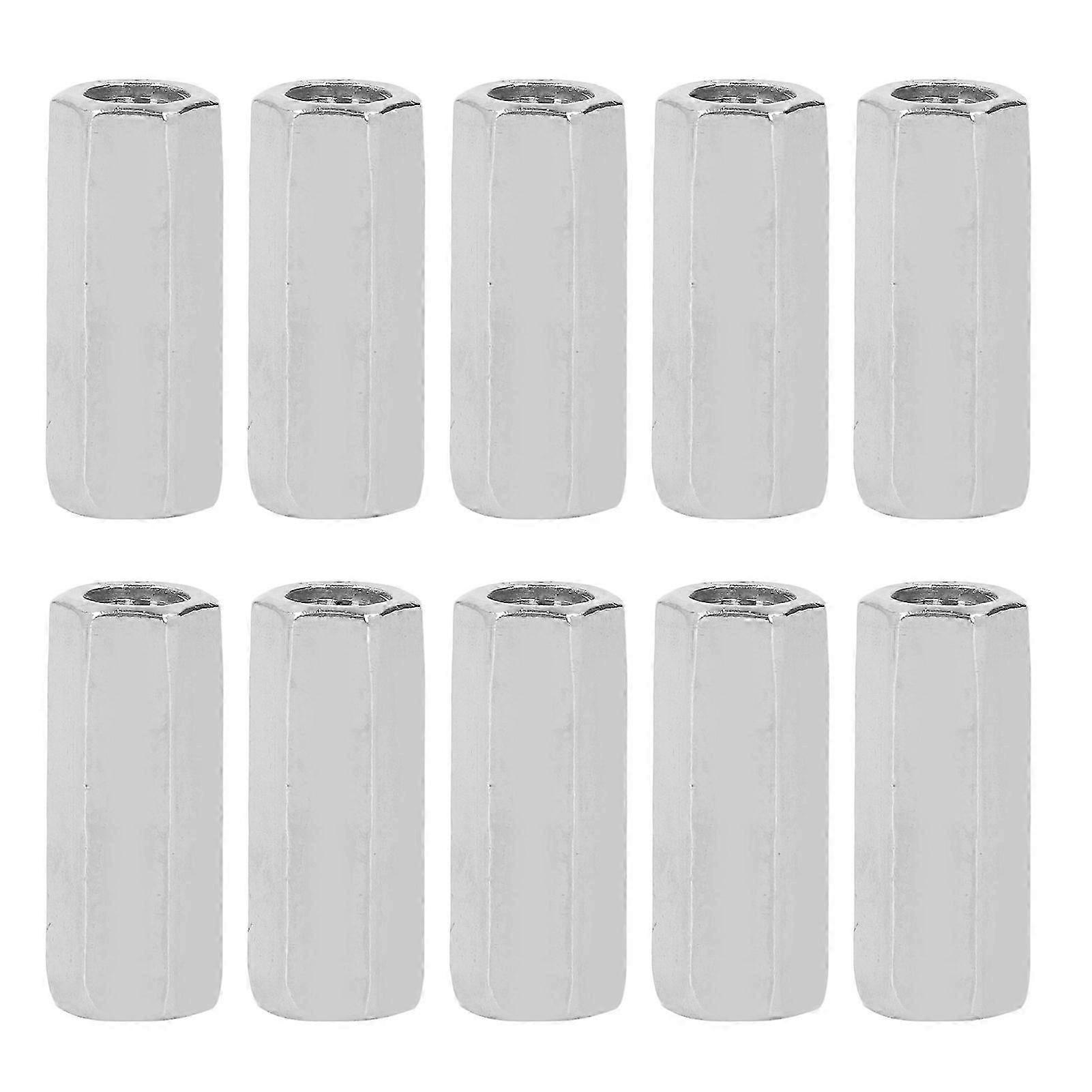 10Pcs 304 Stainless Steel Hex Coupling Nut M8 Thread Fastener