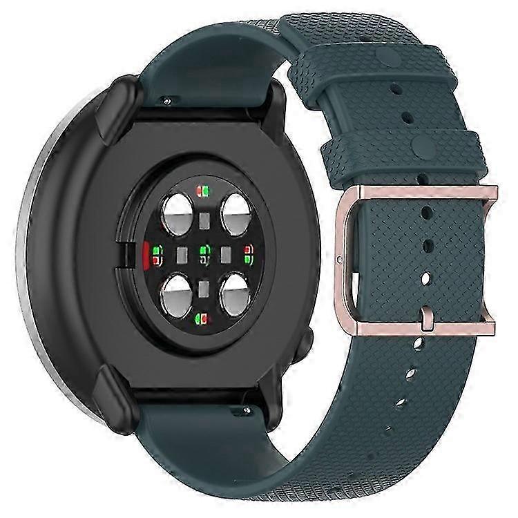 Silicone Watch Band 20mm with Dots Pattern & Square Buckle for Fitness Trackers