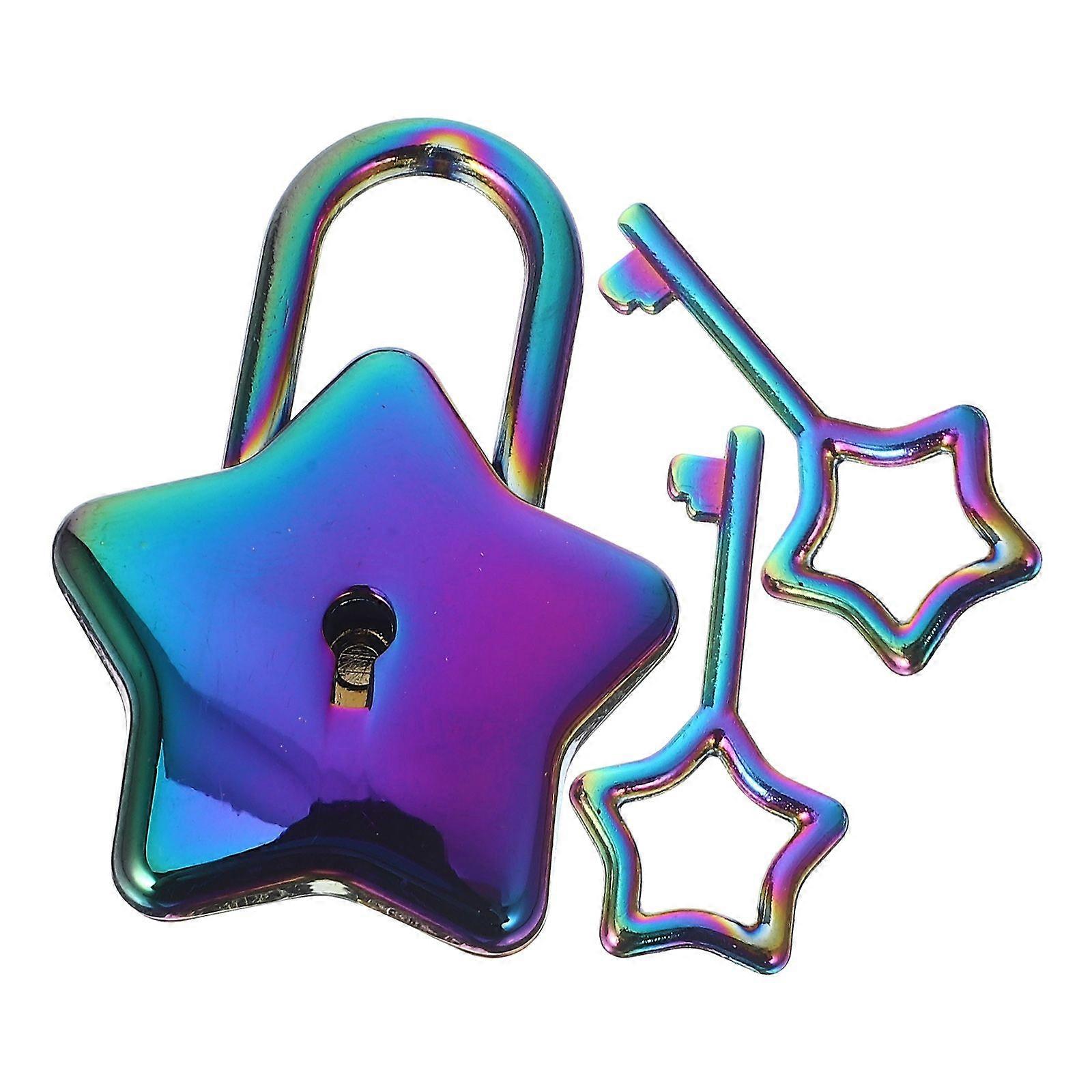 Star Shaped Padlock DIY Star Shape Lock Diary Decorative Padlock for Girl with Key