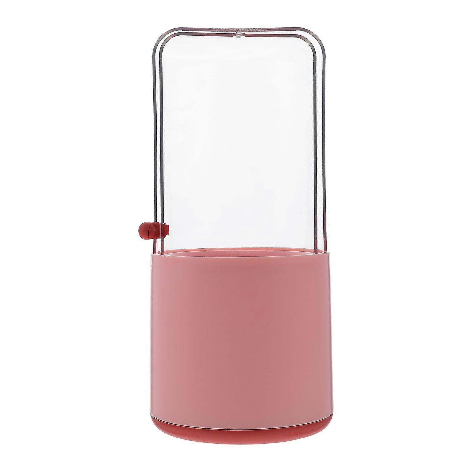 حاوية تخزين فرشاة بلاستيكية دلو فرشاة مكياج لمنظمة السفر مقاومة للغبار 10x10 سم تصميم شفاف مربع 1 مجموعة