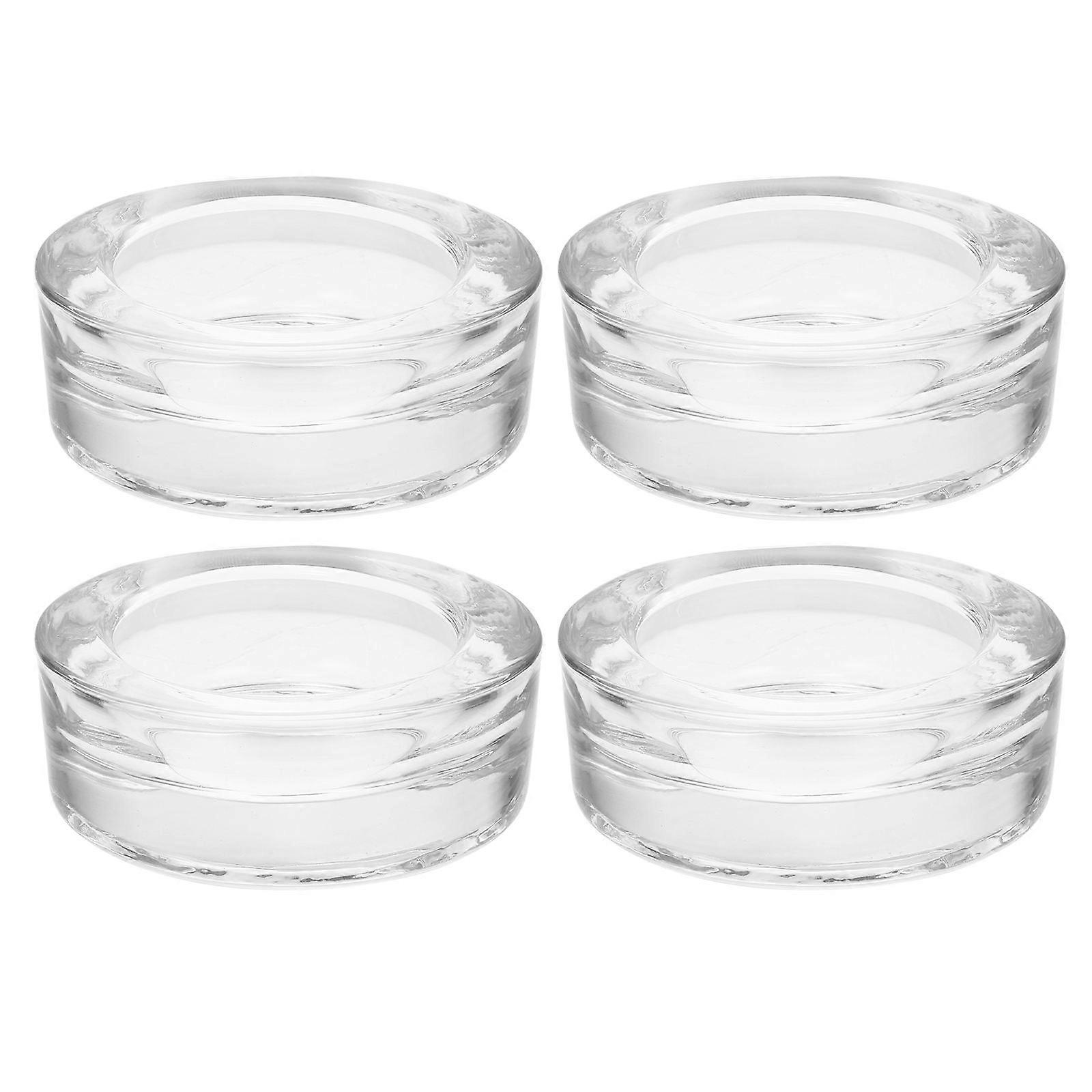 Glass Candlesticks Elegant Design For Dining Table Votive Holders 4Pcs