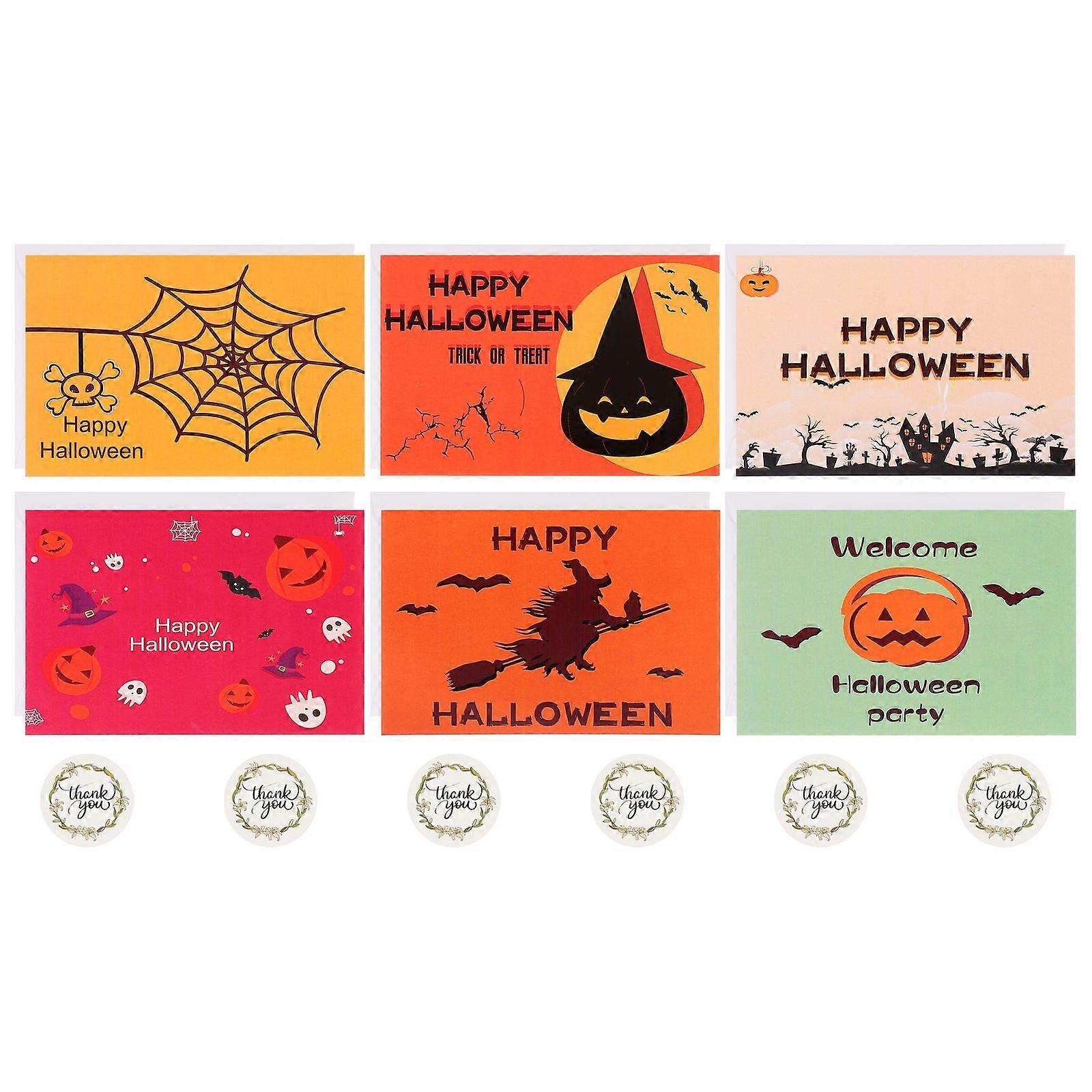 Halloween Cards Assorted Color Rectangular Shape Family Gathering 20X15CM 12Set