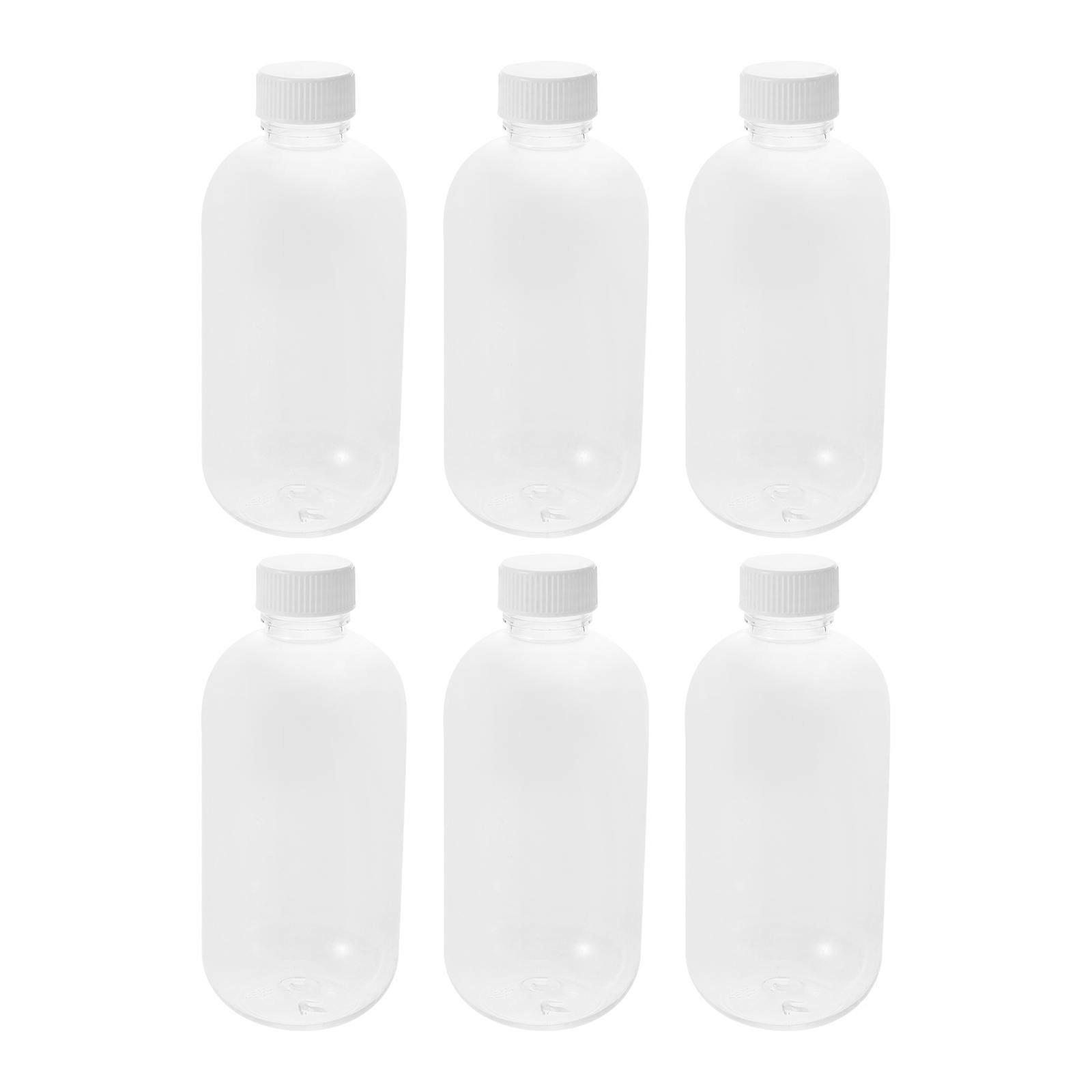 6pcs Transparent Plastic Storage Bottles Reusable Lightweight Leakproof Lids Travel Beads Liquid Storage
