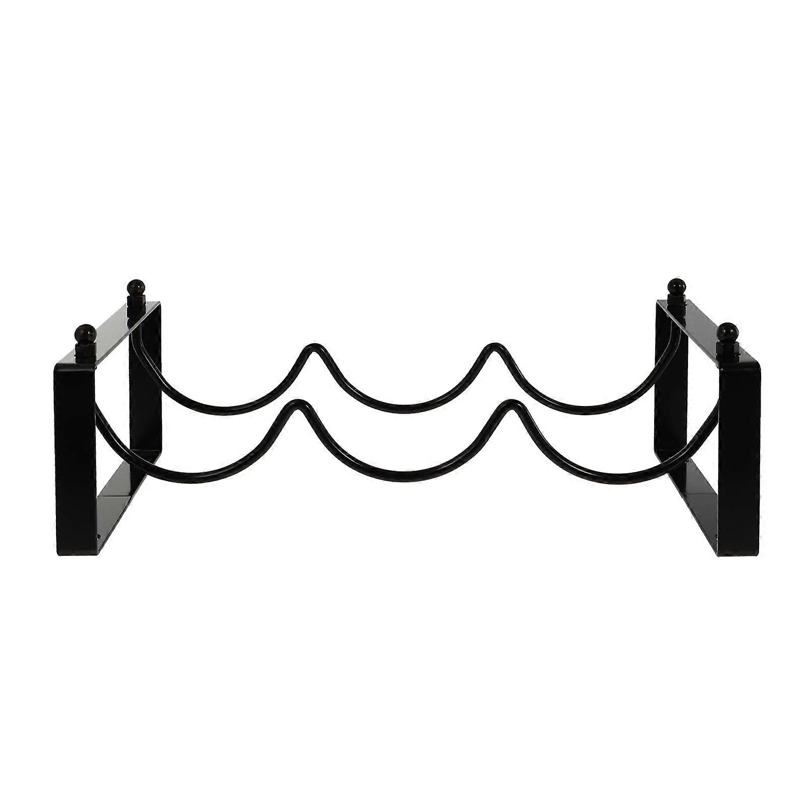 Simple Style Storage Rack Black Iron Wine Display Rack Stackable Restaurant 1Pcs