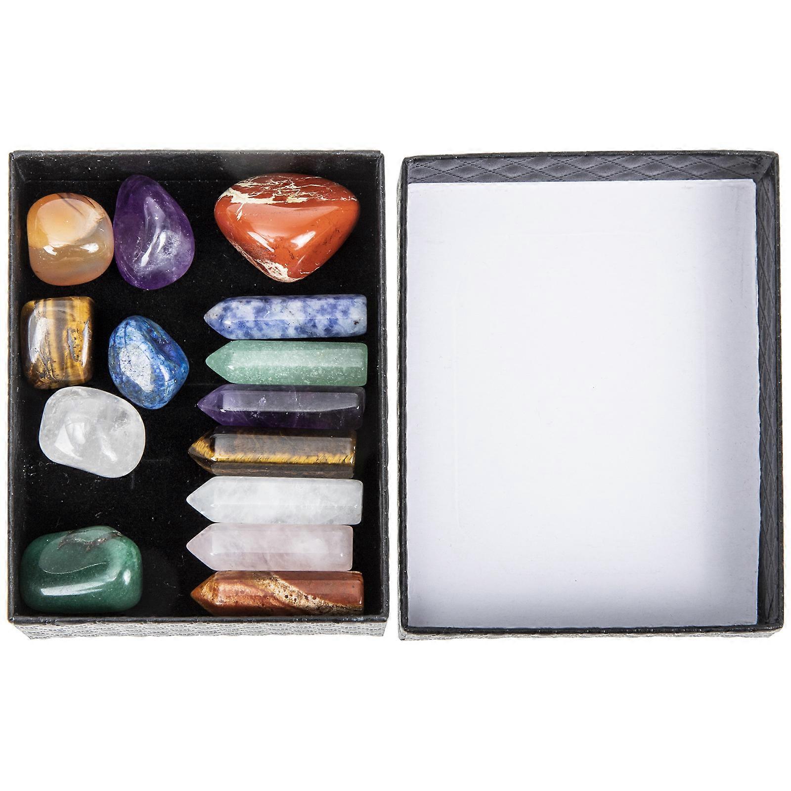 Chakra Crystal Set Portable Crystal Stones Circulation Relaxation Office Decorating 35x28x13in 1Set