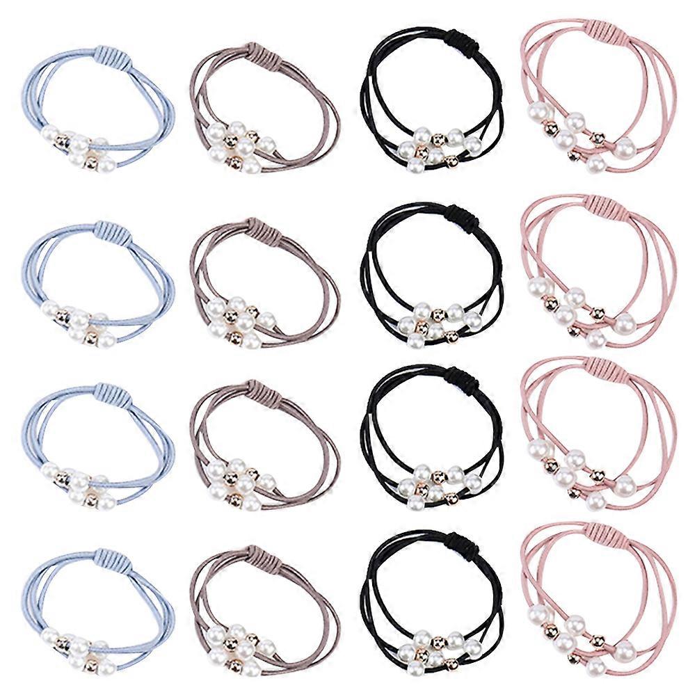 20pcs Elastic Japanese Style Hair Bands with Mixed Color Beads for Women – Stylish Harajuku Ponytail Holders for Everyday Wear