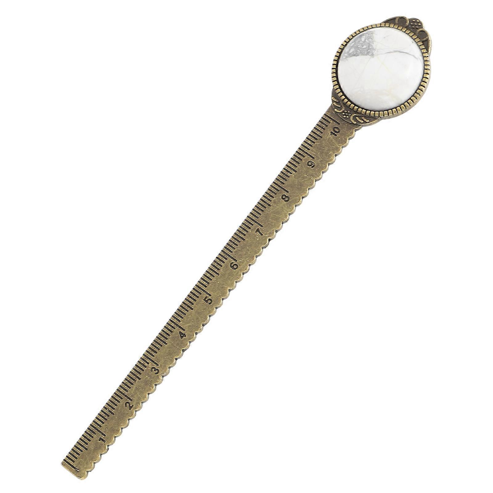 Zinc Alloy Book Mark Portable Reading Aid For Readers 13x2.5cm Thin and Long Shape White Color 1Pack