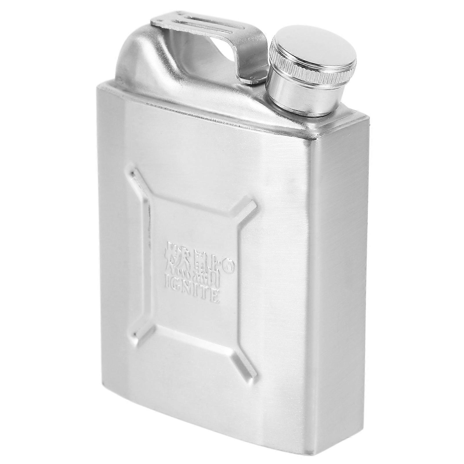 Drinking Flask Portable Round Hip Flask 304 Stainless Steel For Camping Holds Liquor 5oz 1Set