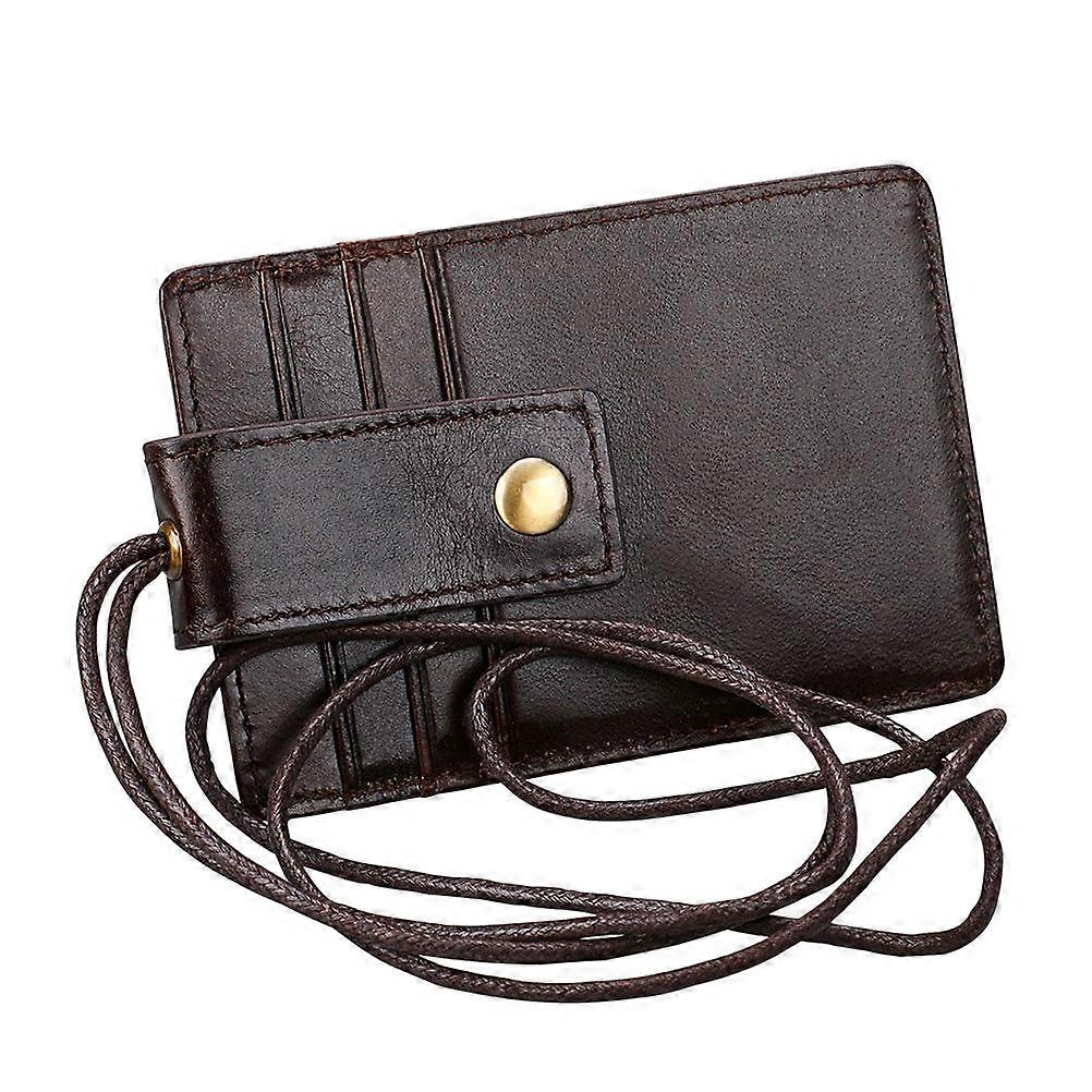 Travel Document Organizer Secure Storage Coffee Colored Leather Boarding Pass Officer Exhibition Certificate 10x7.1x0.5 Cm 1Pack
