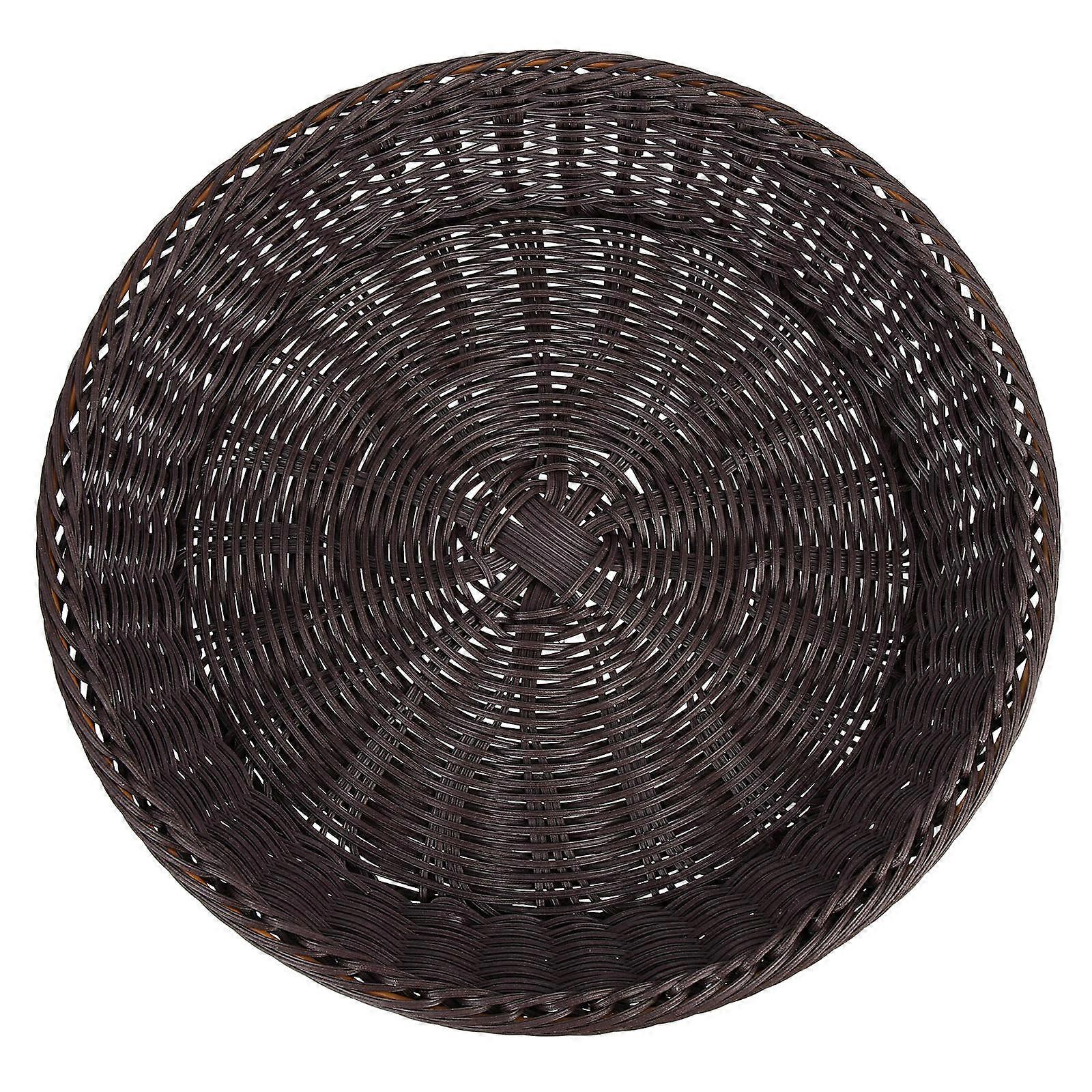 Woven Bread Basket Household Bread Basket for Friends Dark Coffee 35X35CM Storage 1Set