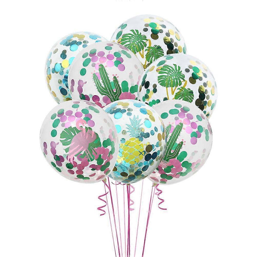 Hawaiian Tropical Party Decorations Confetti Balloon Romantic Atmosphere 6Pack