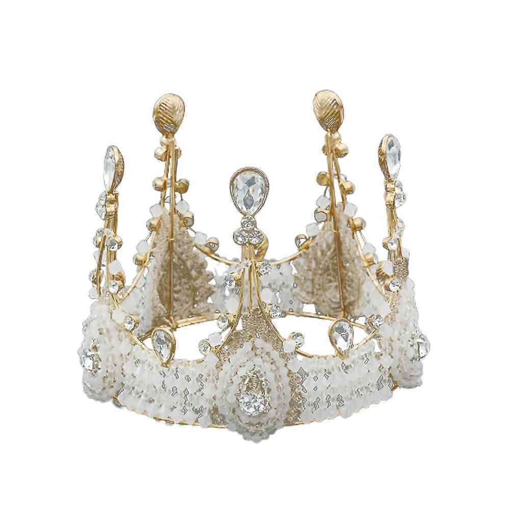 Beautiful Rhinestone Crown for Birthday Accessories with Lace and Alloy Material Multi 5x8cm