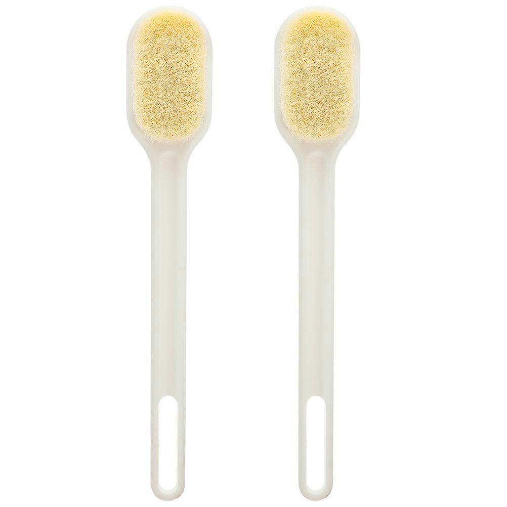 Long Handle Scrub Brush Bath Brushes For Shower White 36X6X4CM Massage Cleansing 2Pcs