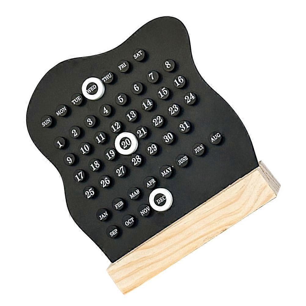 Wooden Perpetual Calendar Unique Daily Date Display Minimalist Design Table Decor For Home 1Pack