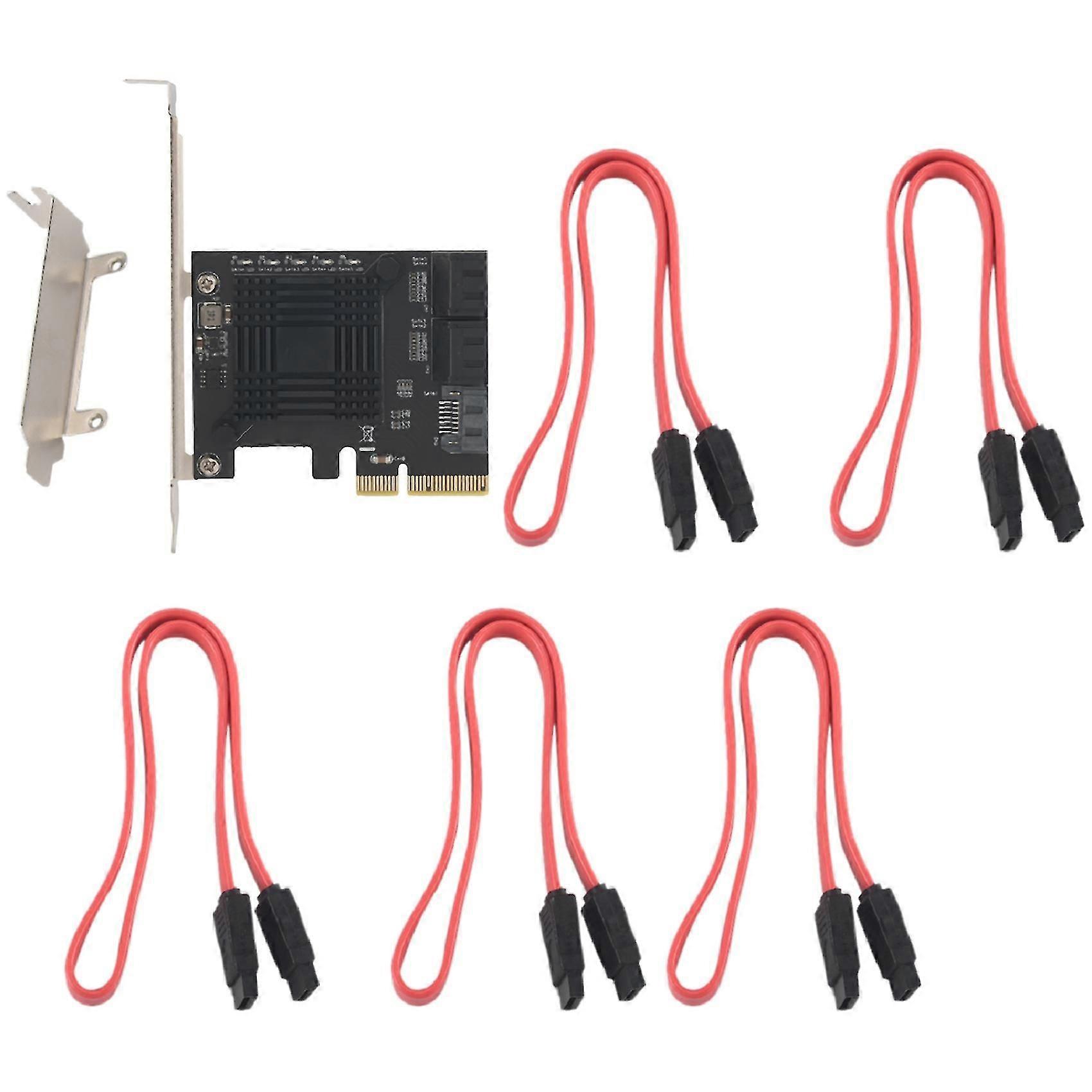 Pcie To 5-port Sata Iii 6 Gbps Sata Controller Expansion Card Computer Chassis Adapter Card Jmb585