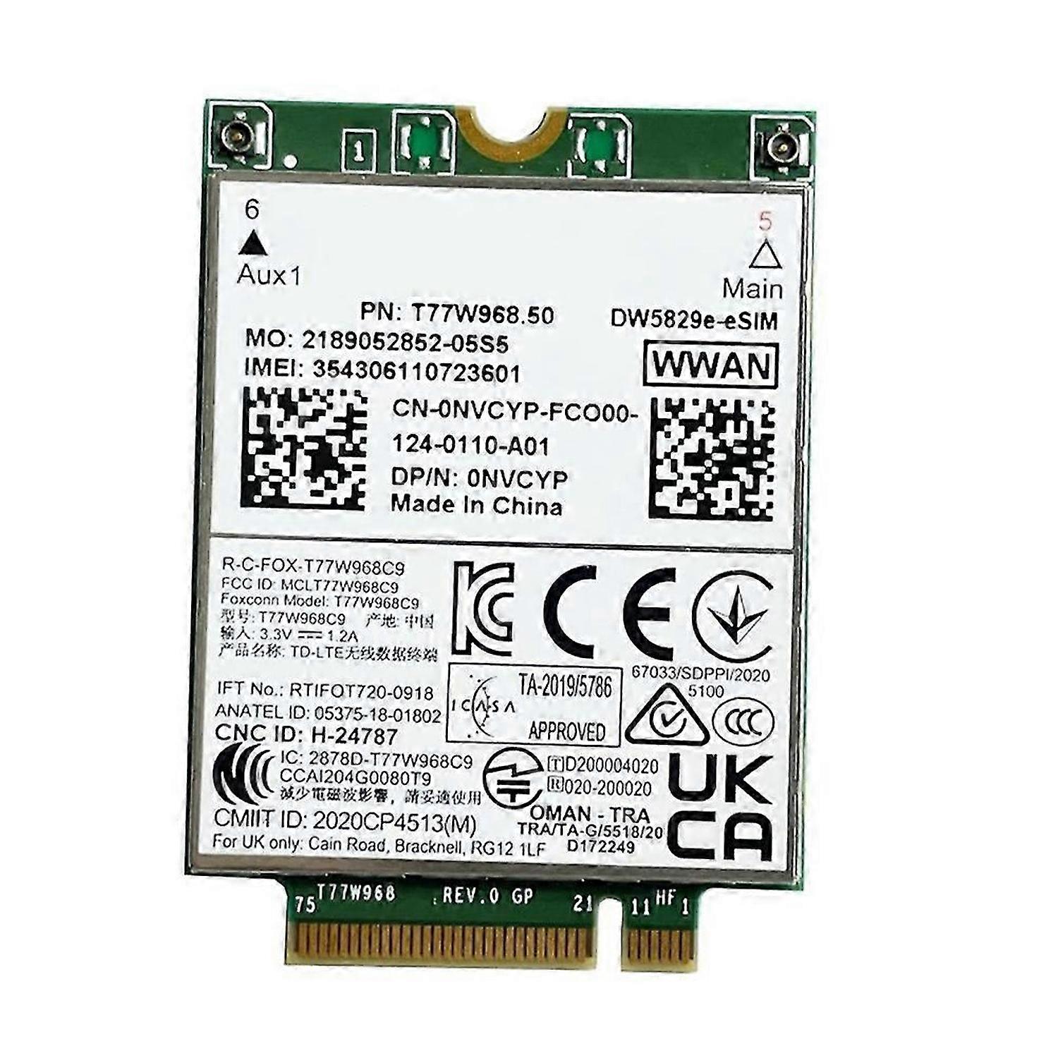 T77W968.50 DW5829e-ESIM M.2 4G Modem Module Cat9 450Mbps TDD-LTE 4G Module for 7320 7330 7520 7530 7