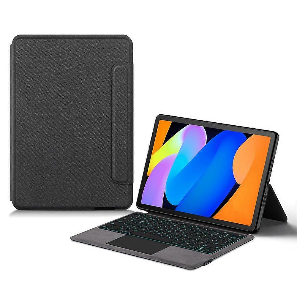 Compatible For Lenovo Xiaoxin Pad 11 2024 Leather Case + Touchpad Bluetooth-Compatible Keyboard with Backlit