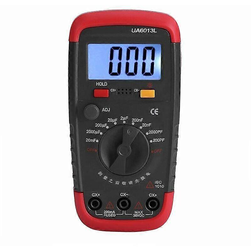 Professional Capacitance Meter, Digital Capacitor Tester 0.1pF - 20000uF with Capacitance Meter with LCD Backlight and Protective Jacket Max 1999