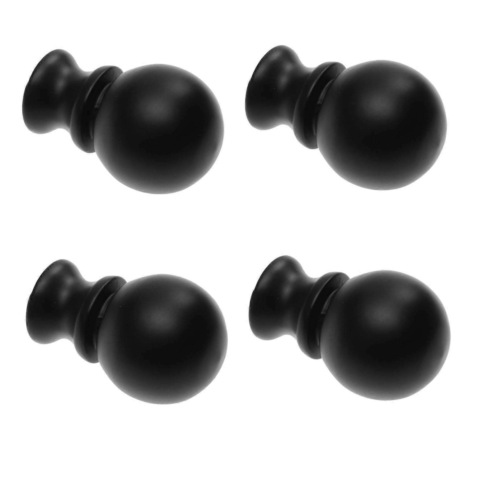 Lamp Head Attachment Top Cap Aluminium Alloy Golf Black 4x2.5cm 2pcs