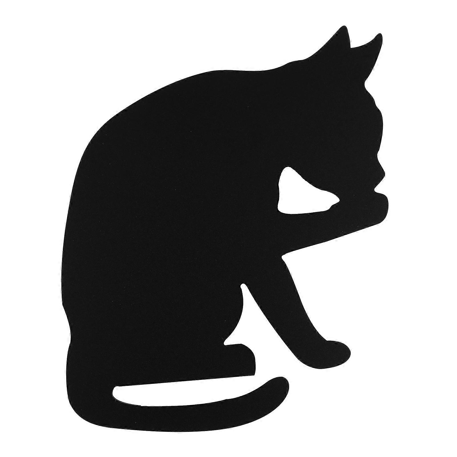 Light Control Cat Lamp With Sound Function Black Acrylic 18x14cm For Home Users