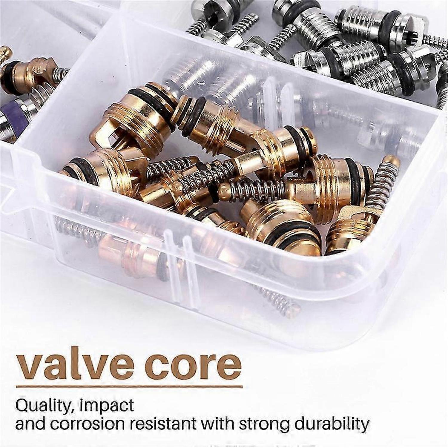 40Pcs Air Conditioning A/C Valve Core R12 R134A Valve Stem Cores Remover Tool for Car, Auto Air Cond