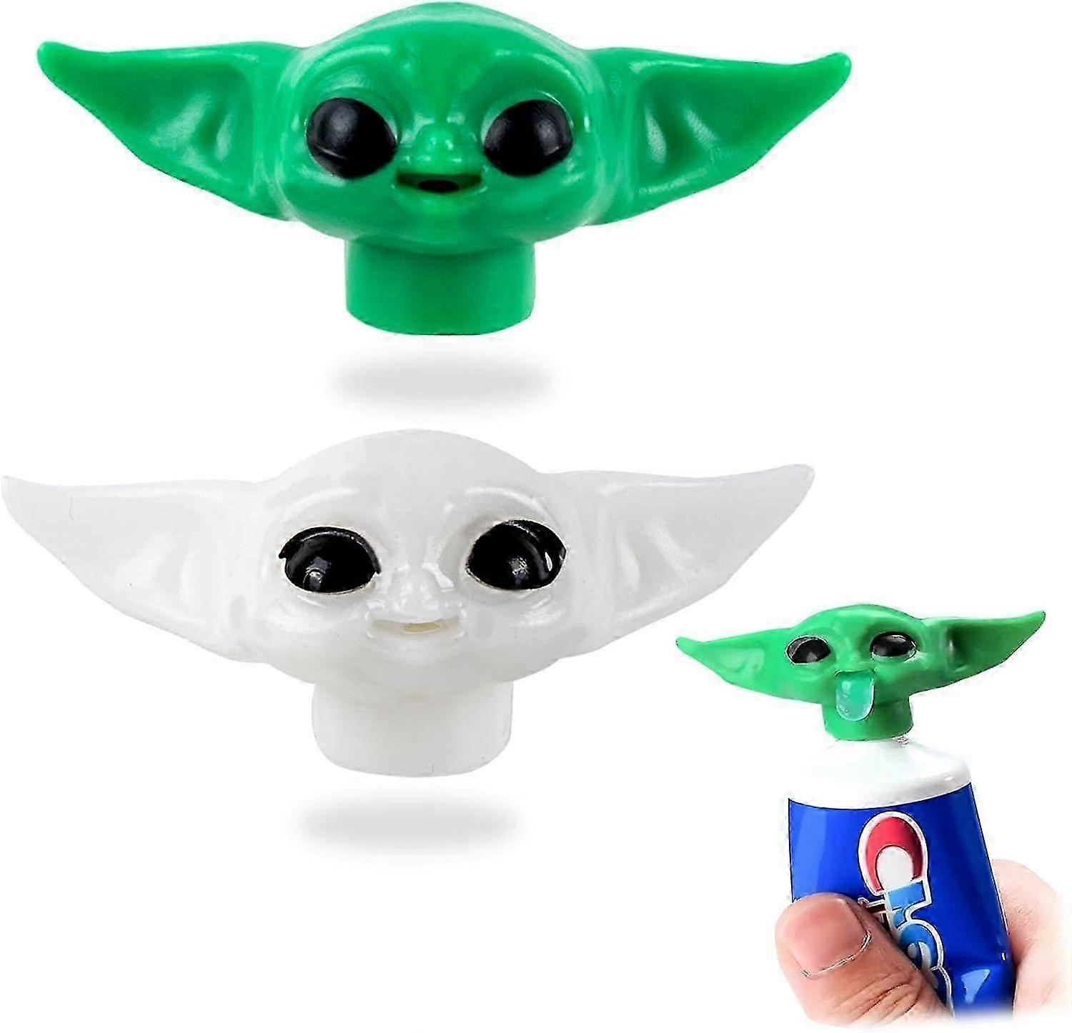 2 Pcs (GreenWhite) Funny Toothpaste Cap Dispenser Squeezer, Toothpaste Attachment Gift for Movie Fans