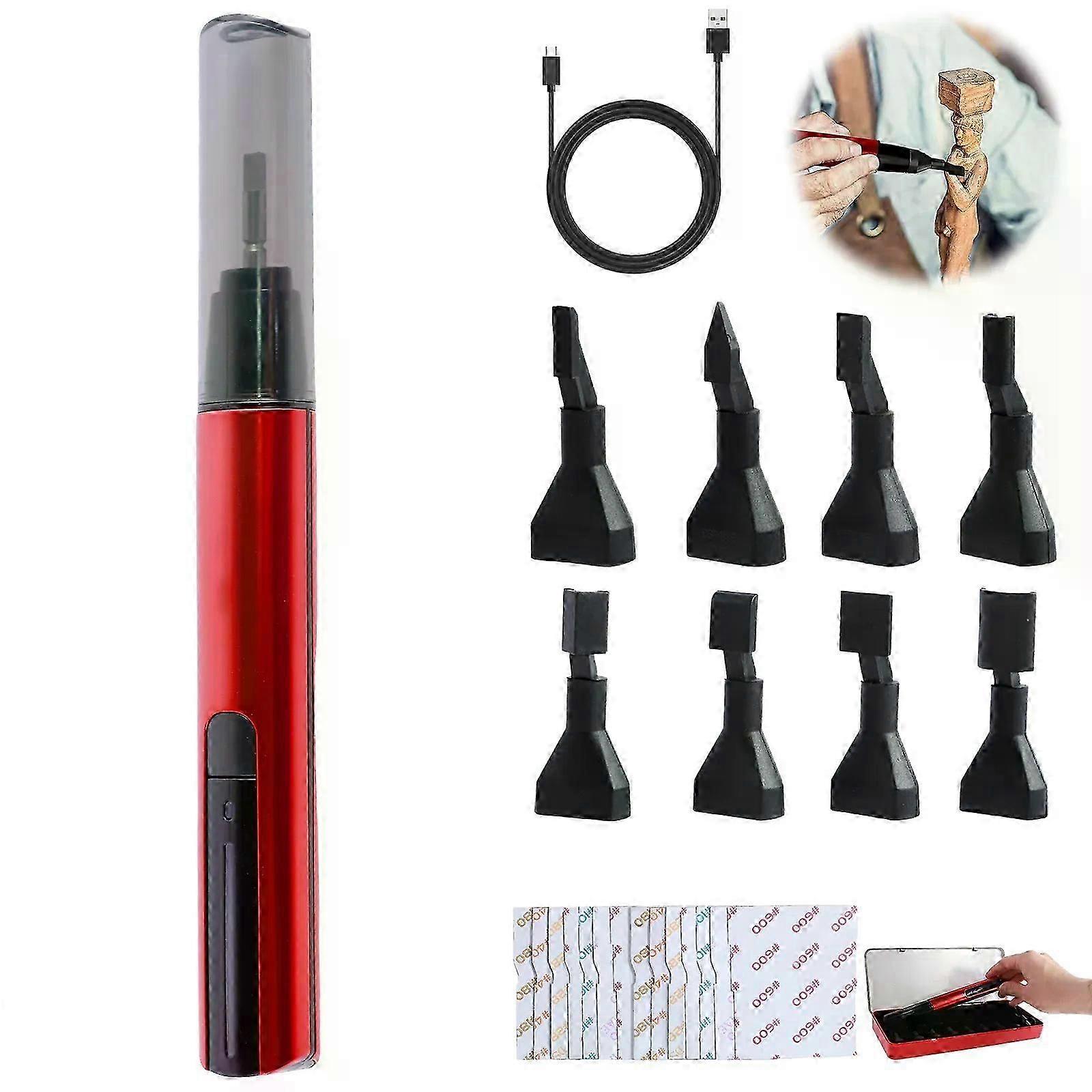 Mini Reciprocating Sander Set Portable DIY Electric Sanding Pen with Overload USB Rechargeable Fit For  Grinding Craft Polishing Tool
