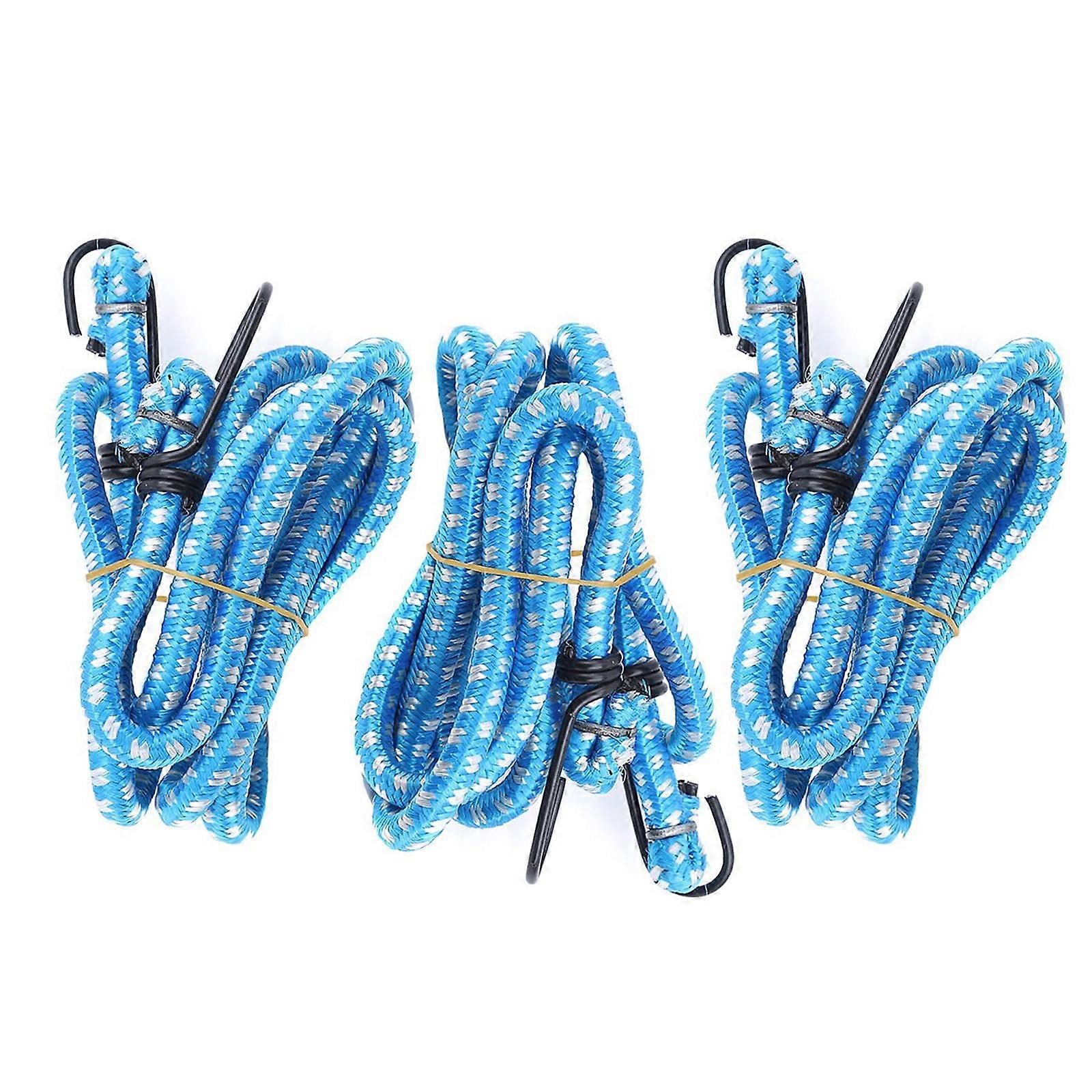 Bungee cords with hooks, 3 pieces, durable, weatherresistant, elastic bungee straps for securing tarps, luggage, tents. Ref: 3148