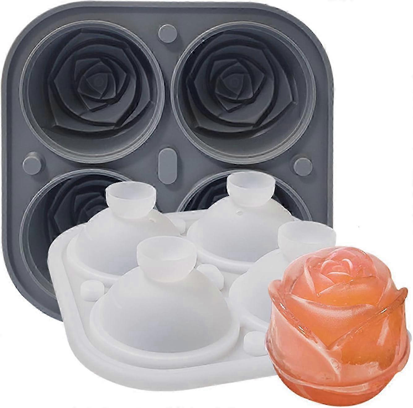 Space-saving and stackable silicone ice cube tray with removable splash-proof lid, suitable for making jelly, juice, cocktails, and whiskey