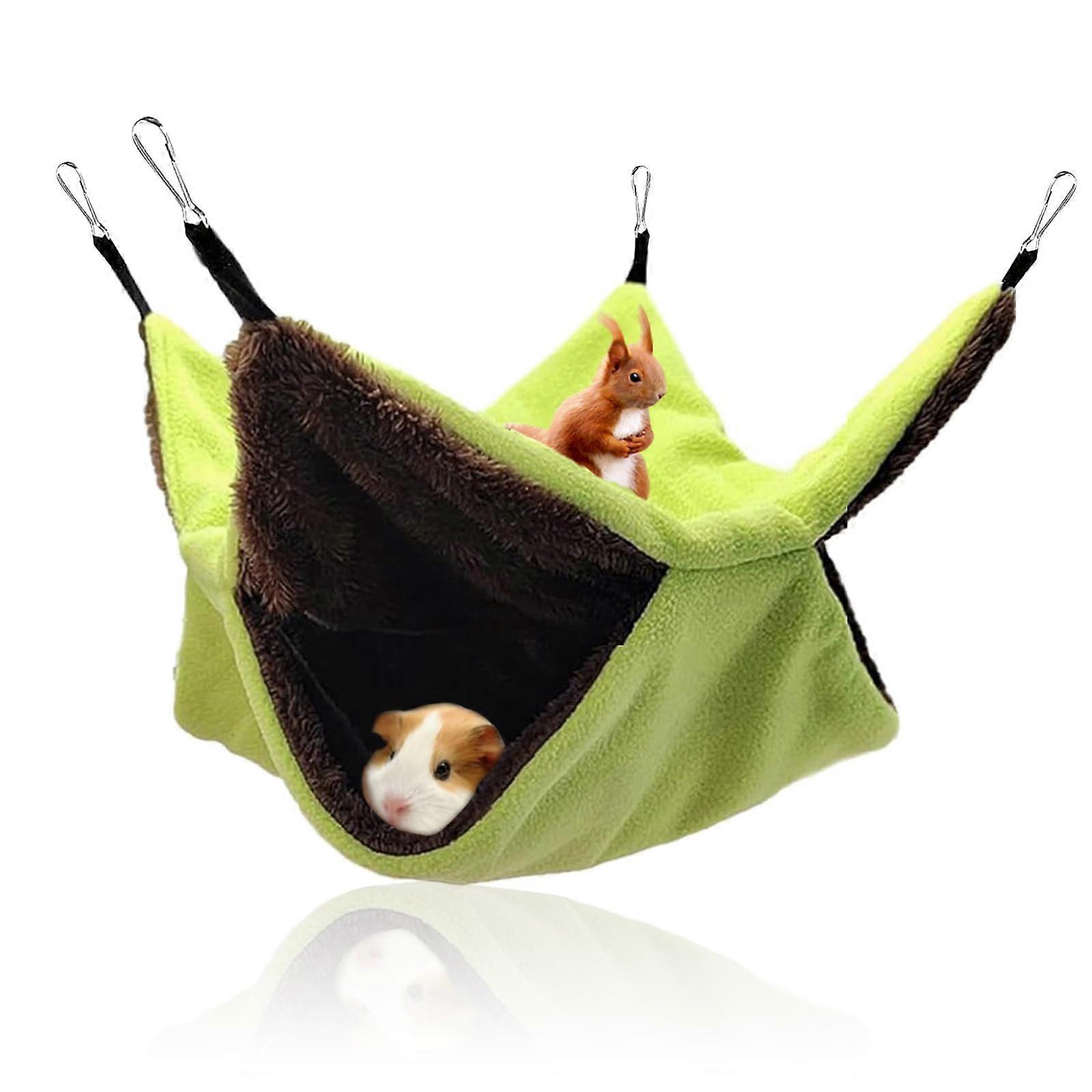 Guinea Pig Hammock for Small Animals, Soft Hanging Bed for Ferrets, Rats, and Hamsters, Warm Pet Cage Accessory