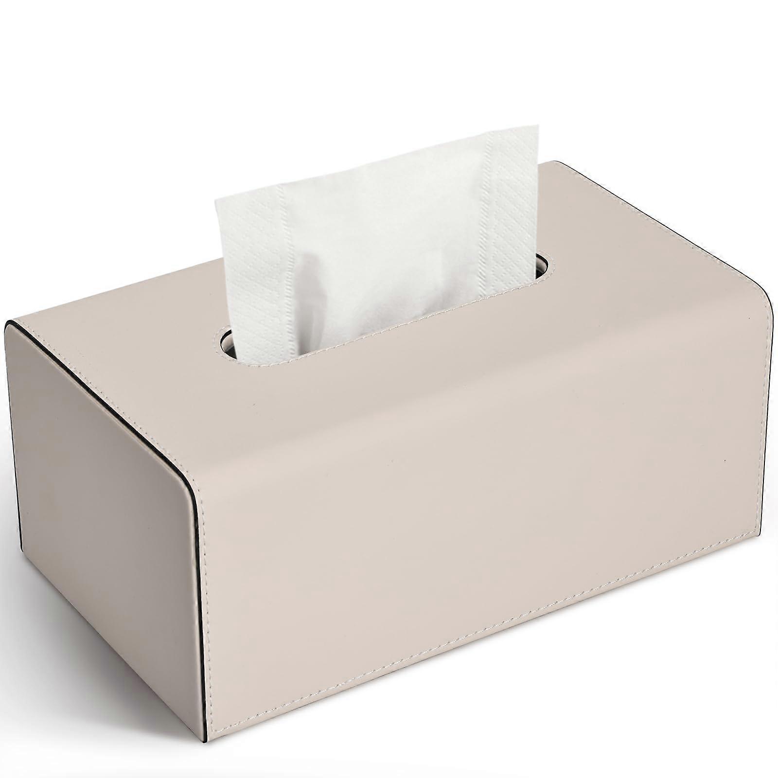 Leather Tissue Box Tissue Box Tissue Box for Office/Car/Home (Beige) Abeige