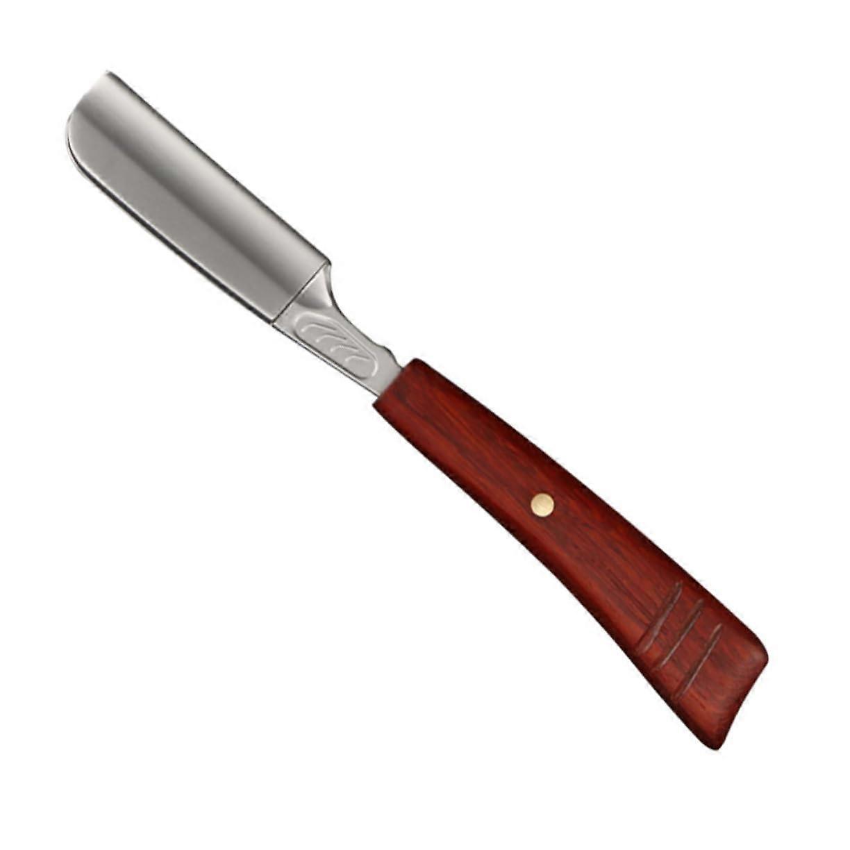 Vintage Razor with Wooden Handle, Manual Shaving Tool for Men for Beard Trimming and Eyebrow Shaping, Durable and Hygienic for Use