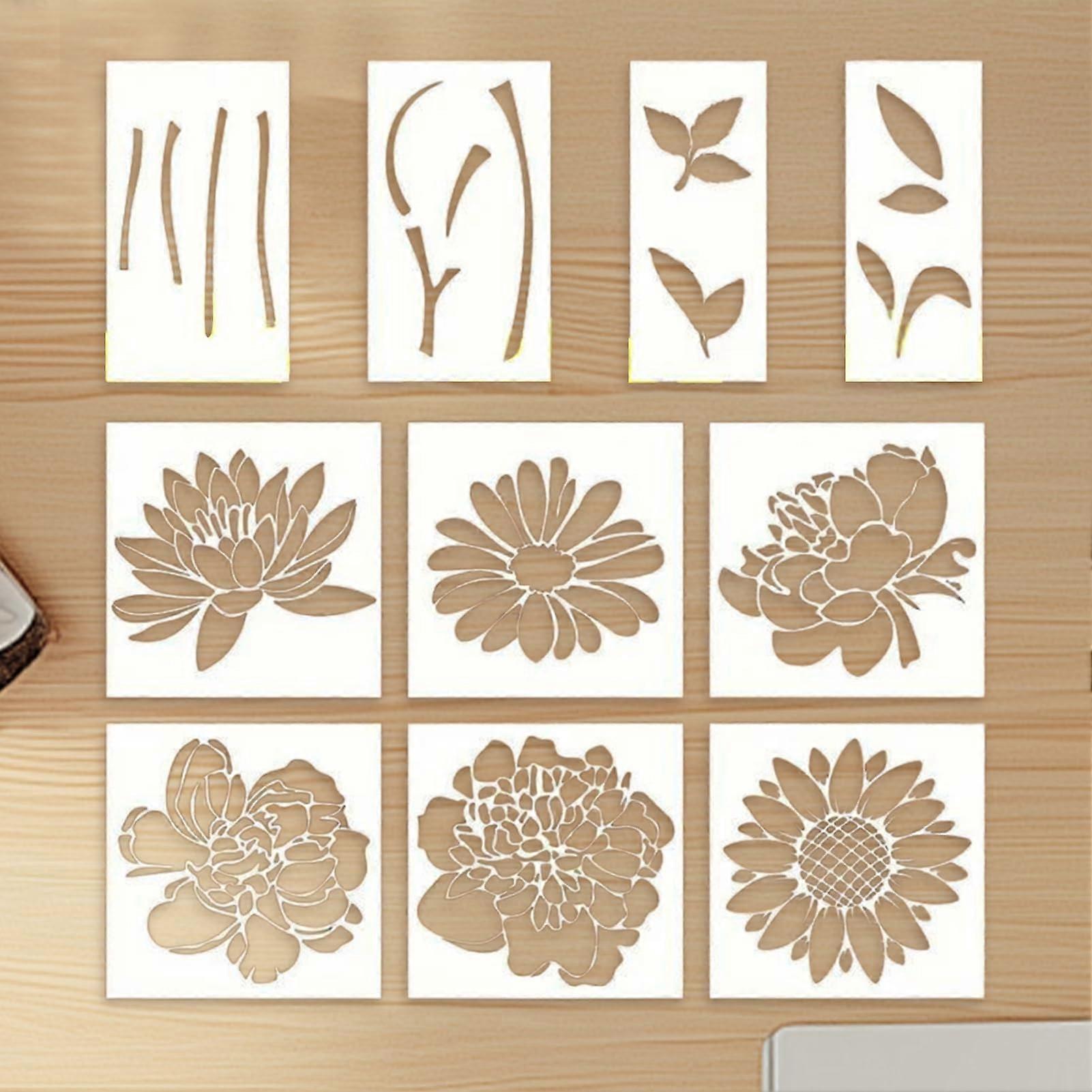 Large Floral Stencils | Reusable Painting Stencils for Wood Crafts, Garden Decor, Outdoor Art Projects in Various Sizes