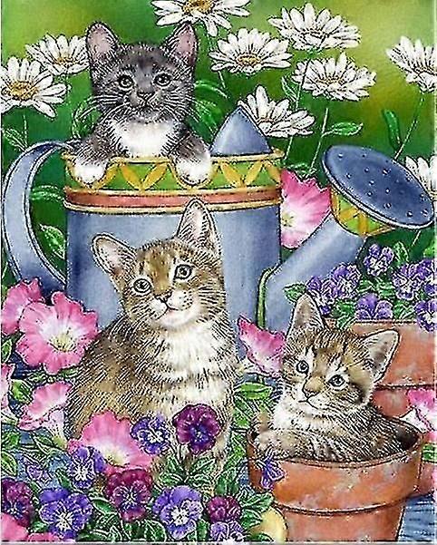 30x40cm Kit#G Peinture Diamant 5D DIY,Chats Diamond Painting, Peinture par numéros,Kit Complet de Peinture Diamant, Arts Dcoration Murale pour Mais-M