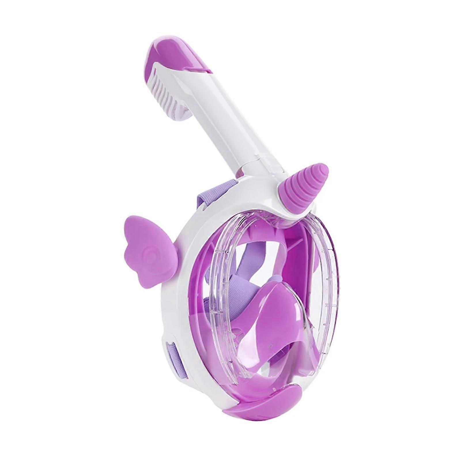 Snorkel Mask, Full Dry, AntiFog and Unicorn Diving Mask with Advanced Breathing System for Swimming and Snorkeling, Full Face Mask (Purple)