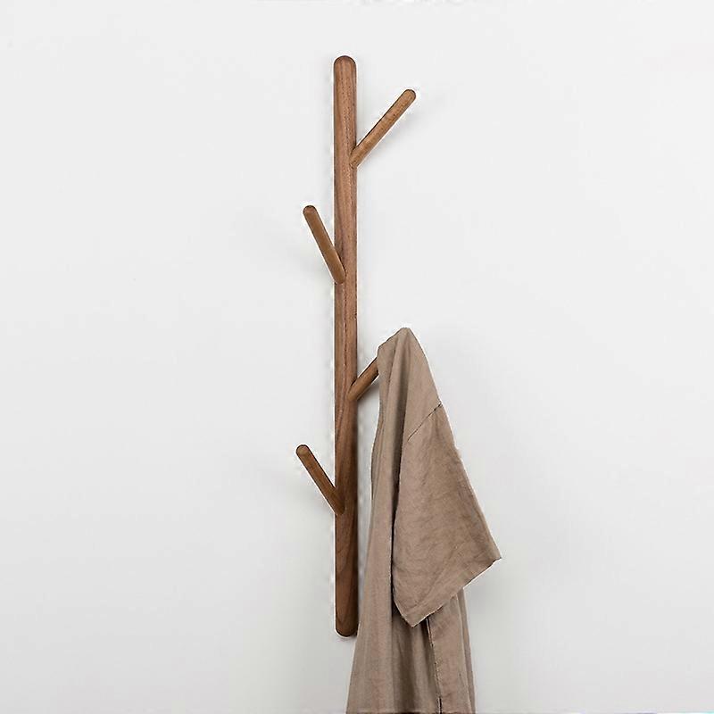 Creative Tree-shaped Solid Wood Hatstand Clothes Hanging Rack,Size: 48cm, Black Walnut
