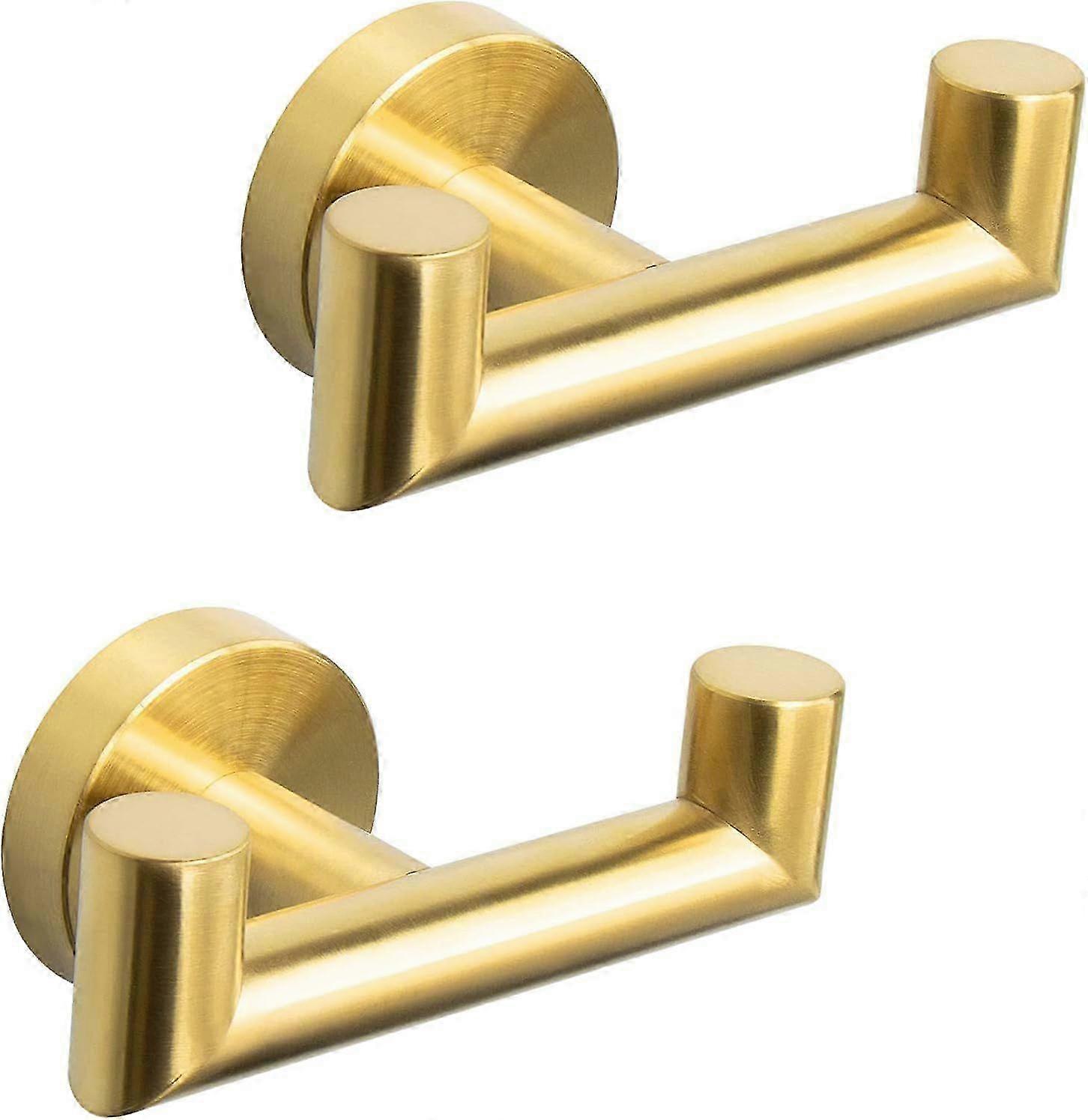 2 Pcs Double Door Hooks Bathroom Towel Hooks Screw in Heavy Duty Robe Coat Hooks Wall Mounted