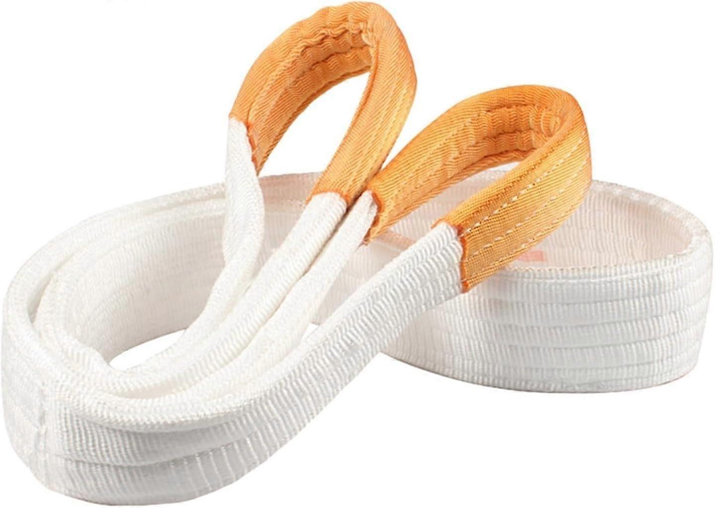 1M 2Ton Flat Synthetic Winch Rope  Essential Emergency Towing Kit for Vans & Road Recovery with Hooks