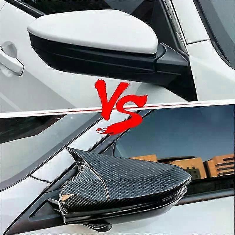 2PCS Horn Shape ABS Carbon Fiber Style Side Mirror Covers for Applicable Brand Civic 10th 2016-2020