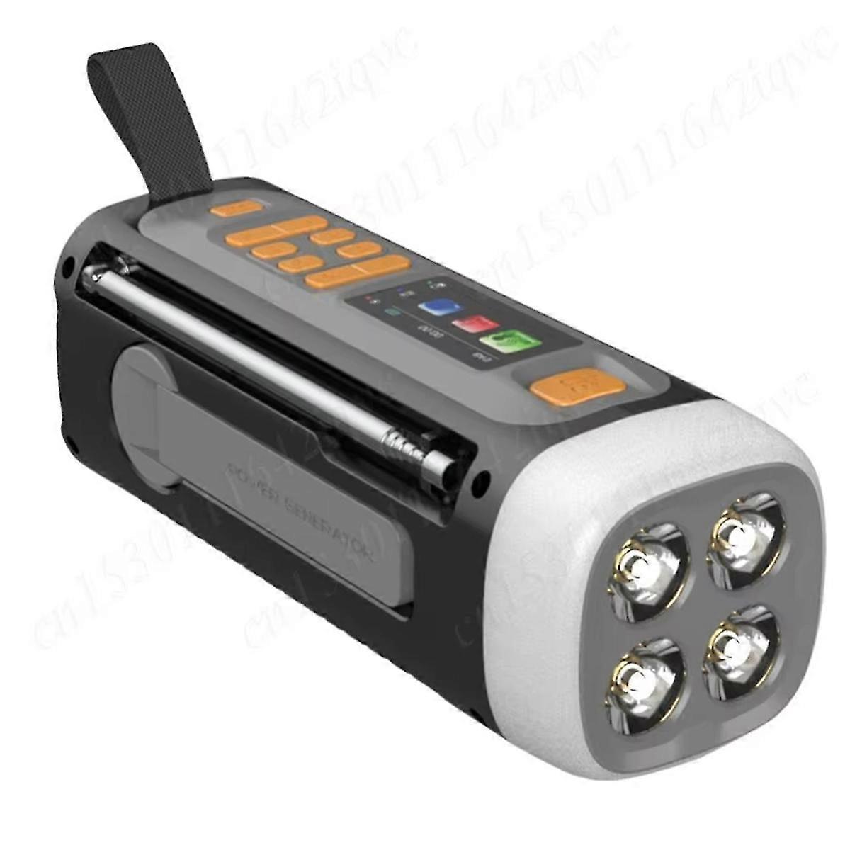 Radio FM portatile Radio di emergenza ricaricabile Radio a manovella con torcia BT Altoparlante SolarRadBlack SZRH AB