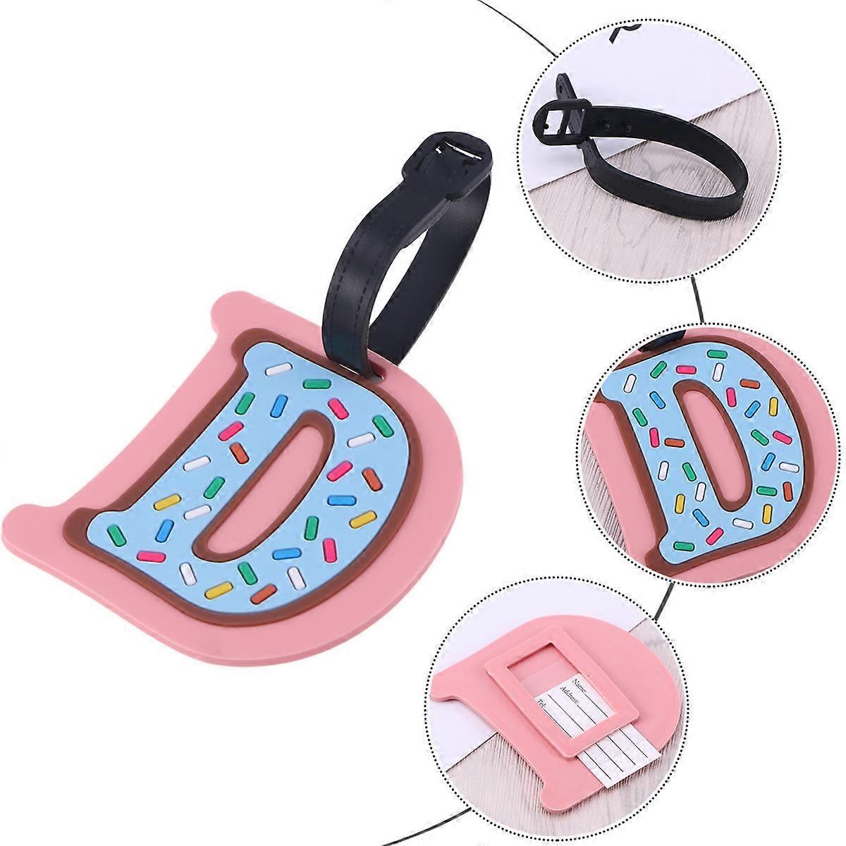 Discreet Luggage Tag Address Label Suitcase Pink Rectangular Travel 1Set